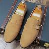 Trend Designer New Men's Suede Leather Casual Shoes Male Monk Strap Loafers Formal Flats Dress Footwear Sapatos Tenis Masculino