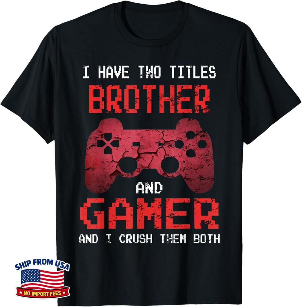 Funny Gamer Vintage Video Games Gift For Boys Brother Son T-Shirt
