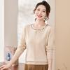 New Style Middle-aged Mother Autumn Bottoming Shirt Fashionable Sweater Middle-aged and Elderly Women Autumn and Winter Sweater Top