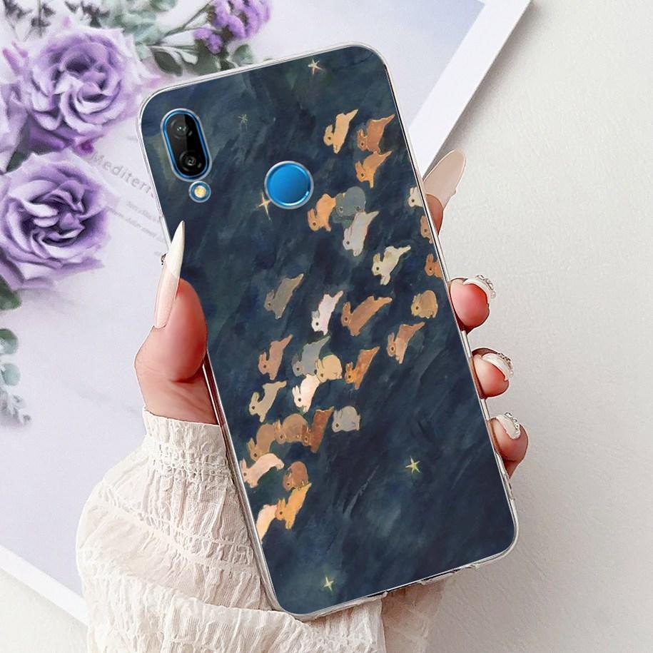 For Huawei P20 Lite Case Popular Flower Butterfly Soft Clear Silicone Phone Back Cover For Huawei P20Lite Nova 3e ANE-LX1 Bumper