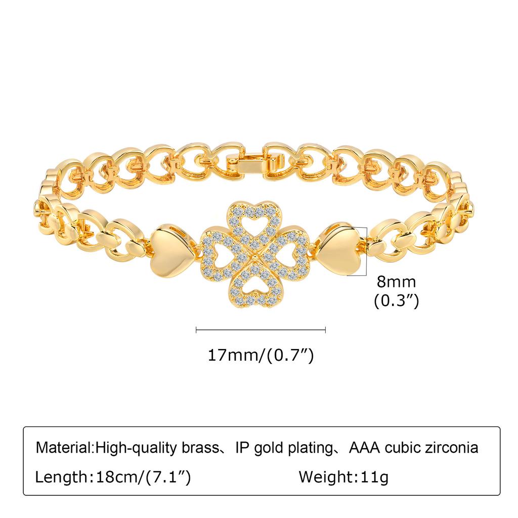 Vnox Роскошные браслеты-клевер с четырьмя листьями для женщин, девушек, цветной цветочный винтажный браслет, подарок любви для жены, ее девушки