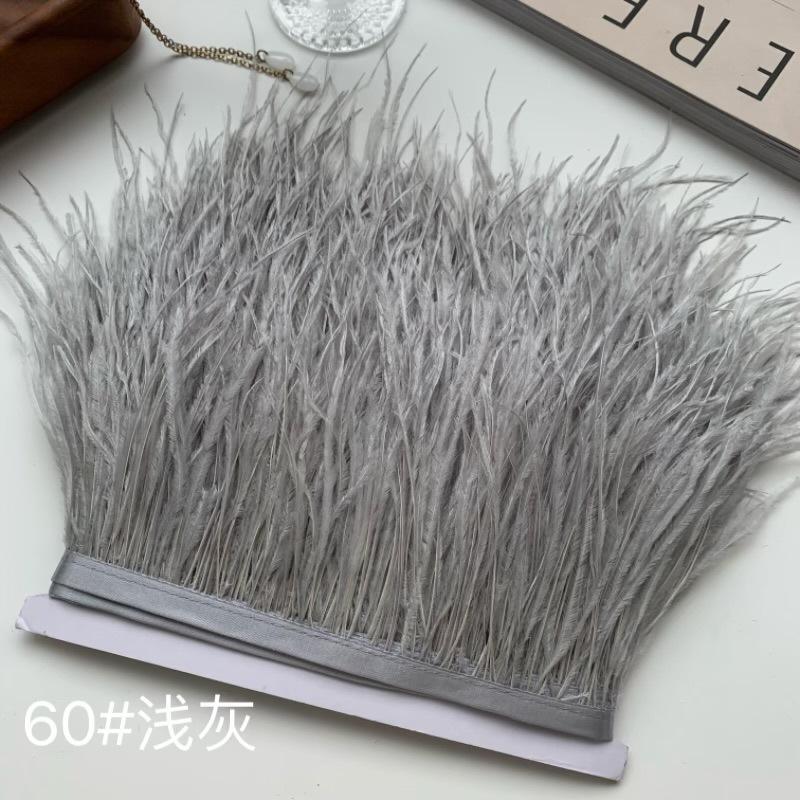 Ткань с отделкой из страусиных перьев 10-15 см Аксессуары для одежды DIY Украшение юбки Декольте платья Манжеты Перья