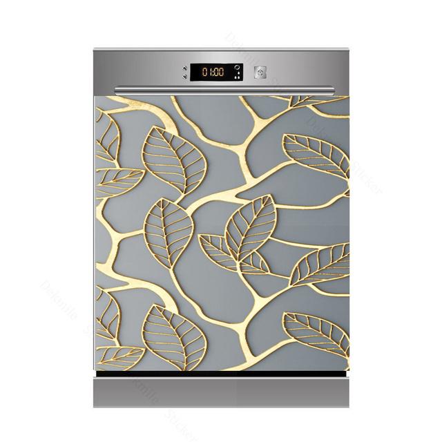 3D бамбуковая текущая вода, свеча, камень, посудомоечная машина, холодильник, морозильная наклейка, детская художественная крышка двери холодильника, обои, кухонный декор