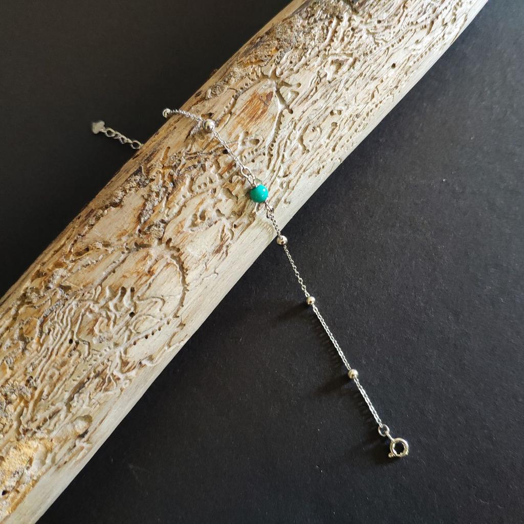 Серебряный браслет с бирюзой, вес изделия 1,54 гр (2146803)