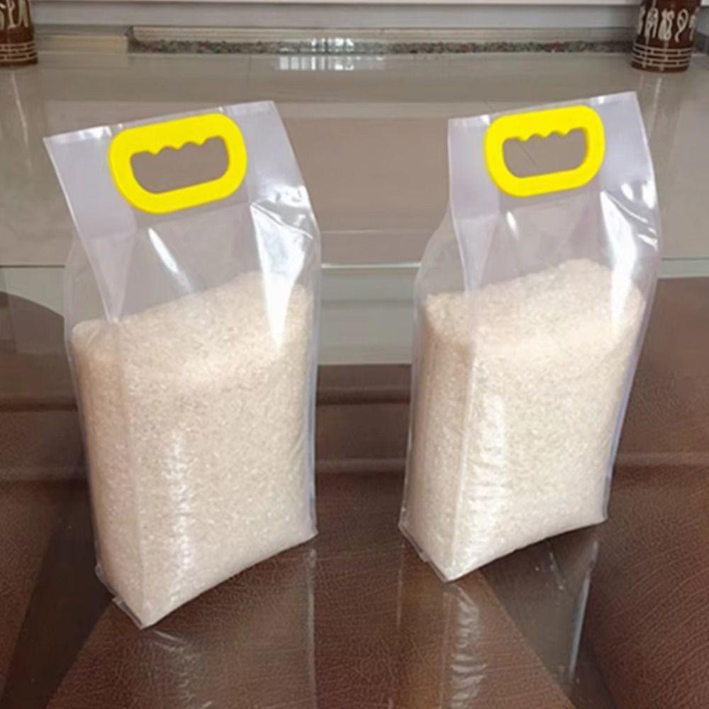 10pcs Plastic Rice Grain Packaging Bag 5kg/10kg Food Storage Sealed Bag Food Vacuum Bag  Kitchen