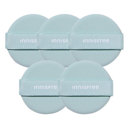 Innisfree Пуховка для пудры No-Sebum (5ea) | Сменные пуховки для нанесения пудры и кушона | Набор инструментов для корейского макияжа