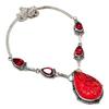 Natural Garnet Gemstone Handmade 925 Sterling Silver Jewelry Necklace 18" U4F70