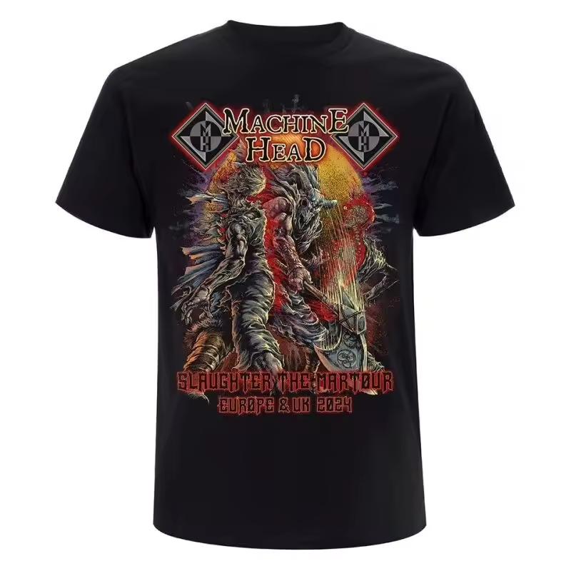 Machine Head Slaughter The Martour 2024 Europe Tour Print Cotton T-shirt Men Women Metal Band Unisex Tee