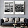 Черно-белая абстрактная настенная живопись на холсте, Париж, Лондон, Нью-Йорк, постеры, принты, скандинавский мир, городской пейзаж, картина, декор