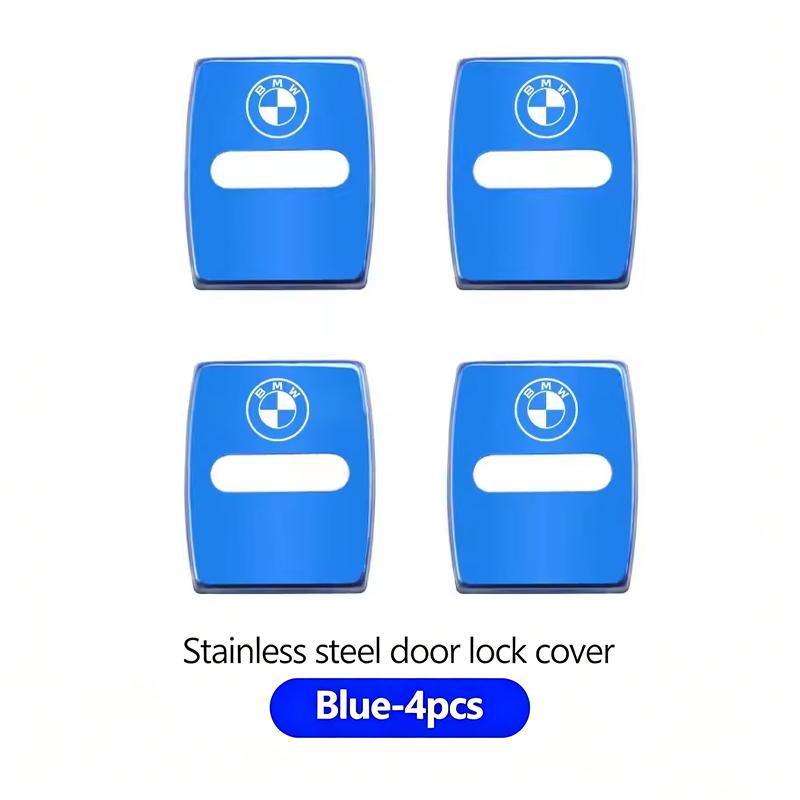 FA54Pcs Zinc Alloy Car Door Lock Buckle Protection Cover Anti-Collision Shock Absorbing Cushion Stickers For BMW G80 G06 G07 G42 G