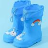 Rainbow Horse Toddler Rain Boots with Warm Fleece Lining and Drawstring - Perfect for Kindergarten Kids
