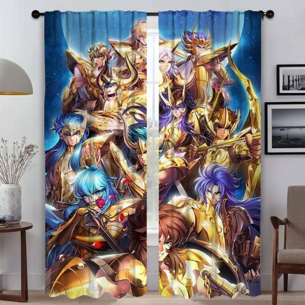 Saint Seiya Домашние интерьерные шторы для гостиной Блэкаут шторы Хэллоуин украшение Жалюзи Перегородка Тюль для спальни