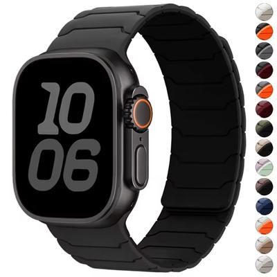 Магнитный силиконовый ремешок для Apple Watch Ultra 3 2 49 мм, 45 мм, 44 мм, 41 мм, 40 мм, 38 мм, iwatch series 11 10 42 46 мм 987654SE