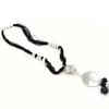 [F3229] - Designer Long Necklace 'Kilimanjaro' Black Silver