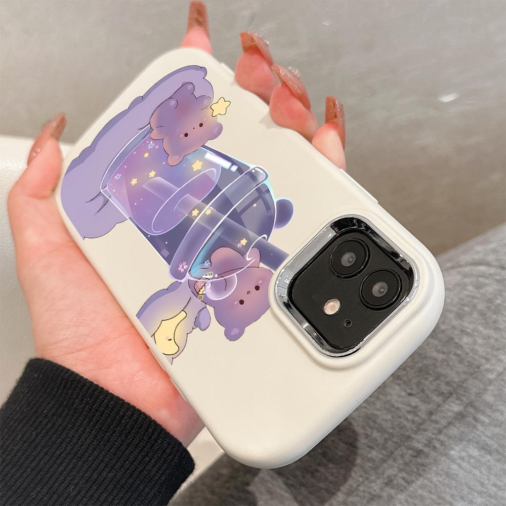 Solid Color Silver Edge Lens Fatty Casing Soft TPU Liquid Silicone Cover Shockproof Phone Case for Huawei Honor iPhone Infinix Tecno Vivo