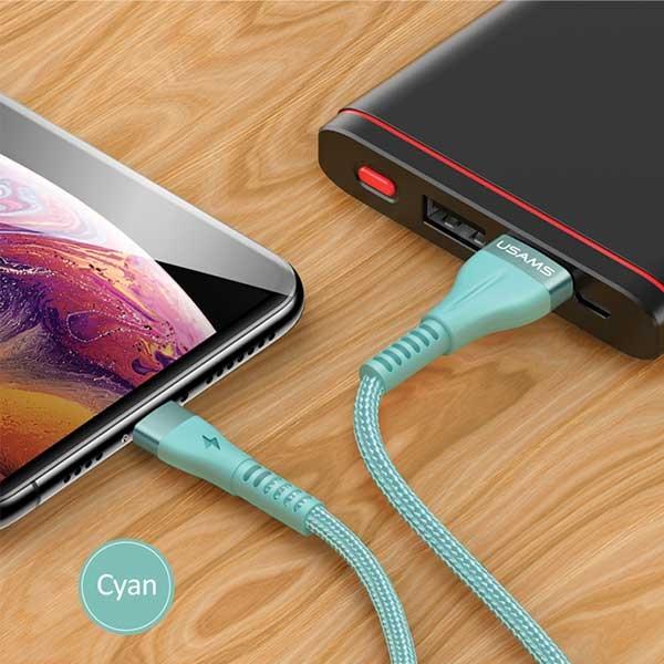 Kabel Lightning USAMS U33 1,2m Szybkie ładowanie Niebieski