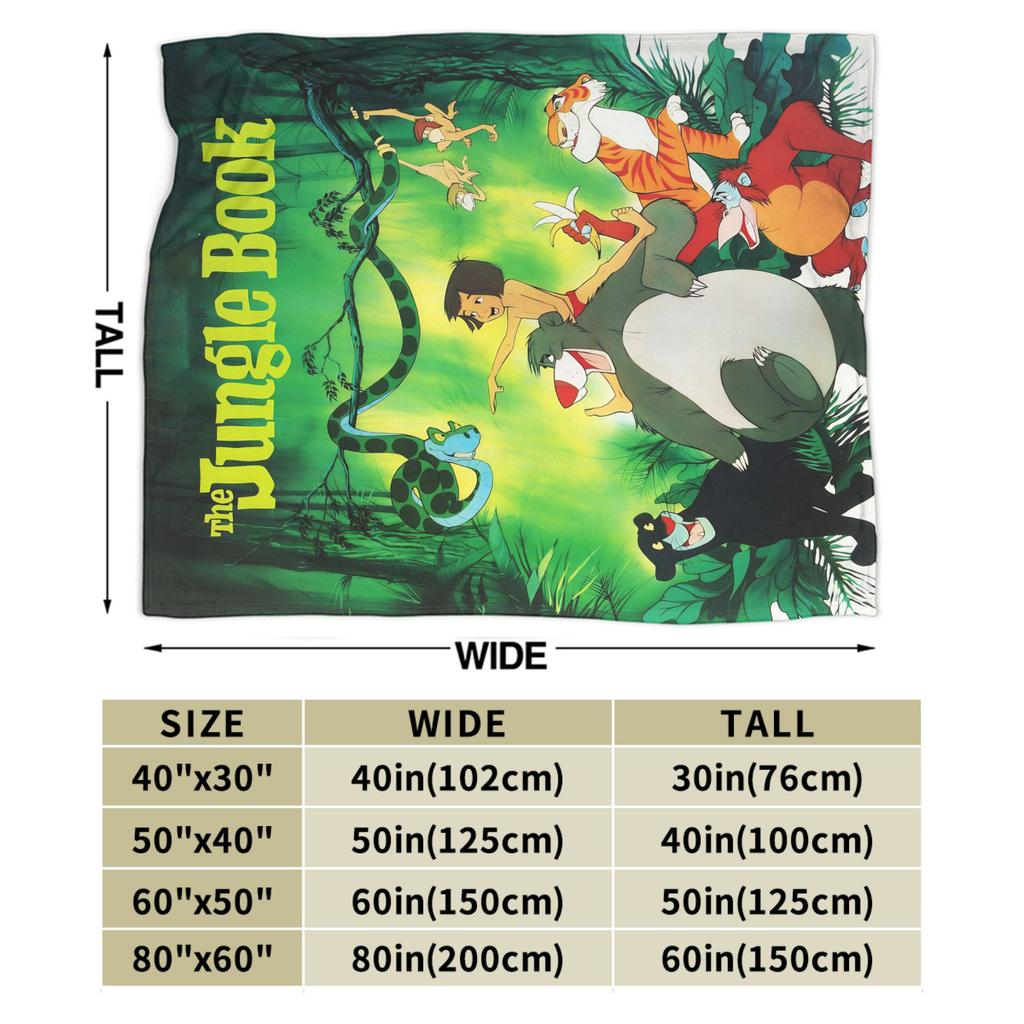 The Jungle Book Soft Warm Blanket  Decorative Plush Throw Blanket Fluffy Home Decor Flannel Bedspread Sofa Bed Cover
