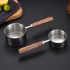 Multifunctional Wooden Handle Milk Pan 304 Stainless Steel with Scale Oil Pot Spout Deepen Measuring Spoon Chocolate