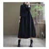 Весна и осень Новое хлопковое вельветовое платье средней и длинной длины женское ретро литературное платье большого размера без рукавов с карманами и юбкой