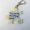 Korean Style Accessories Acrylic Puzzle Text Keychain "You Are My Missing Piece"  Versatile   Daily