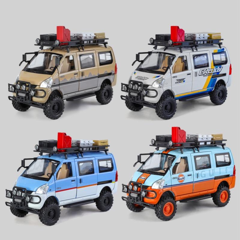 1:24 Внедорожник WuLing VAN Модель Мускул-кара из сплава Звук и Свет Оттяни и Отпусти Детская Игрушка Коллекционные Предметы Подарок на День Рождения