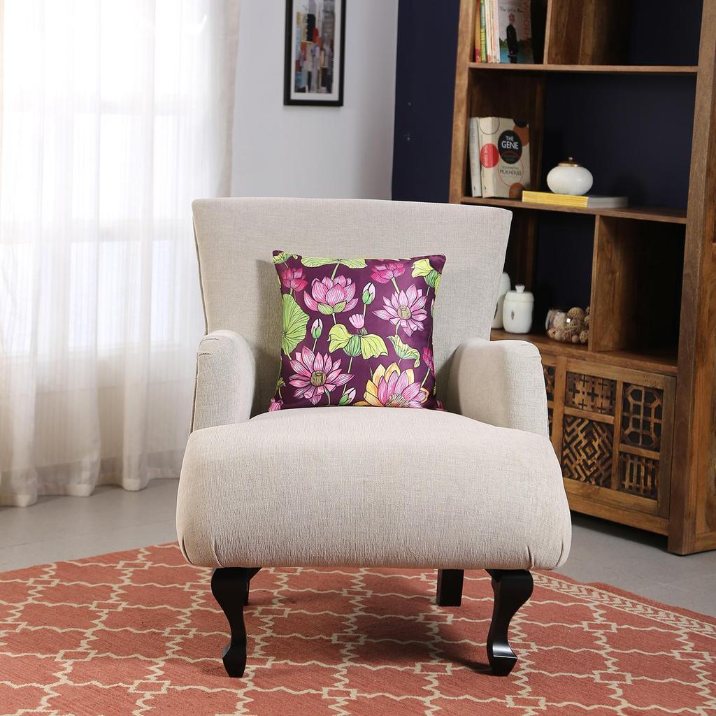 Чехол для подушки KOKO MAISON INC Lotus Garden Polystain | Застежка-клапан | Цифровая печать