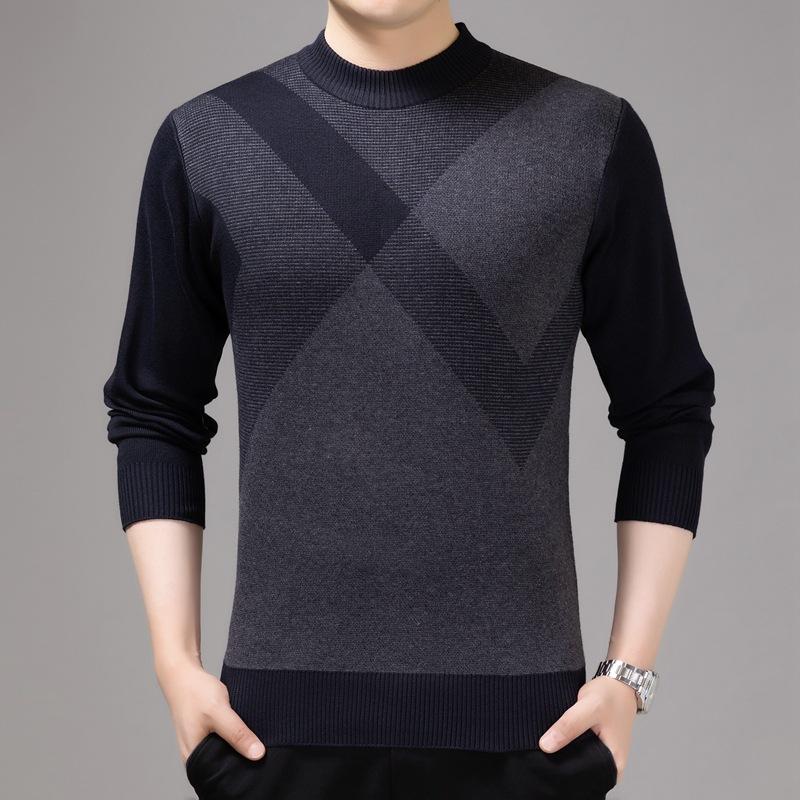 Men's Winter Clothing, Business Casual Sweaters, Round Neck Men's Pullover Sweaters, Young and Middle-aged Low-rise Sweaters
