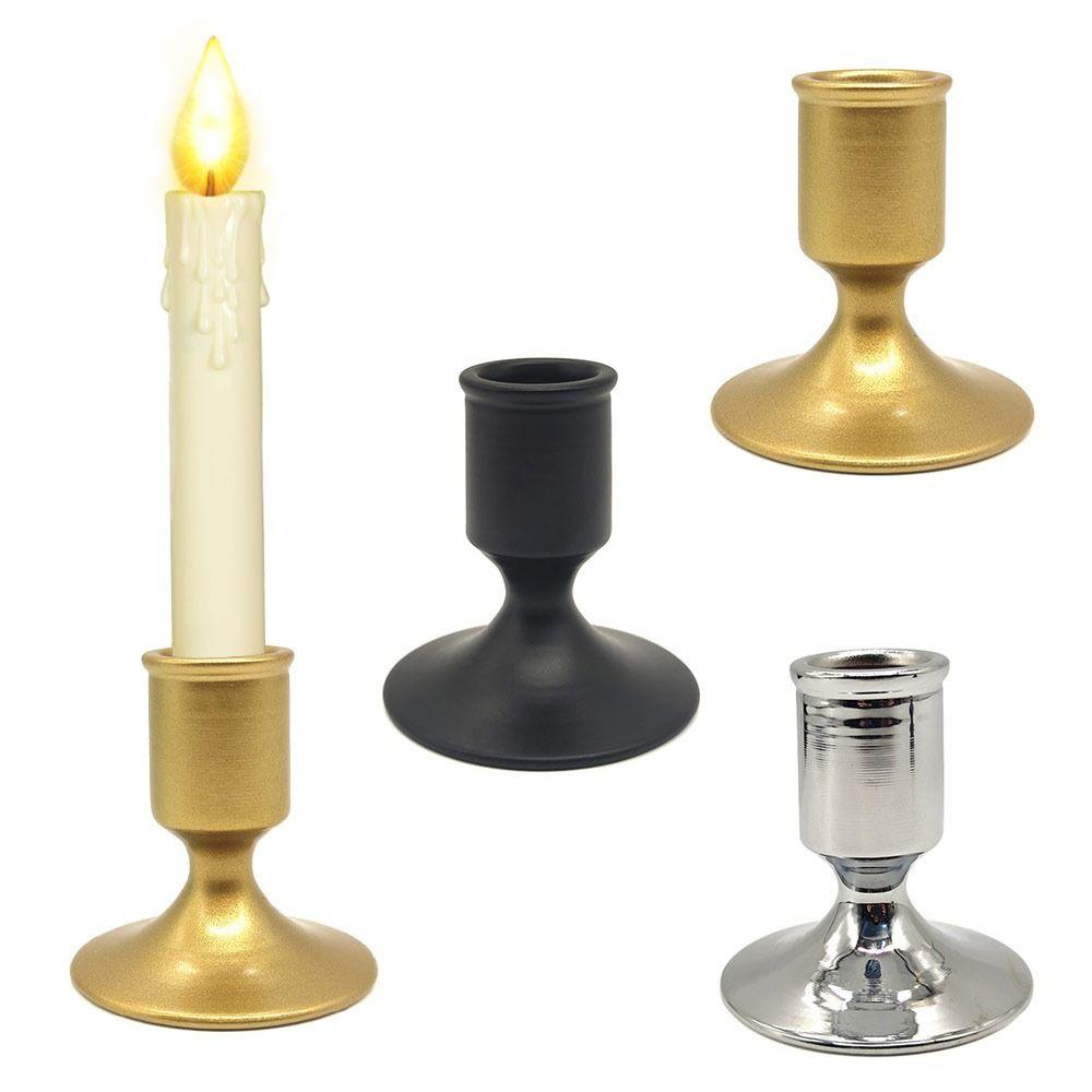 Metal Taper Candlestick Holders Gold Silver Desktop Candlestick Adornment  Home Decoration