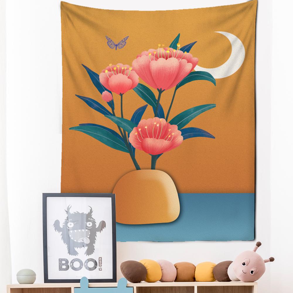 Картина маслом гобелен настенный цветок богемный стиль Ins искусство хиппи тапиз современная девушка общежитие домашний декор