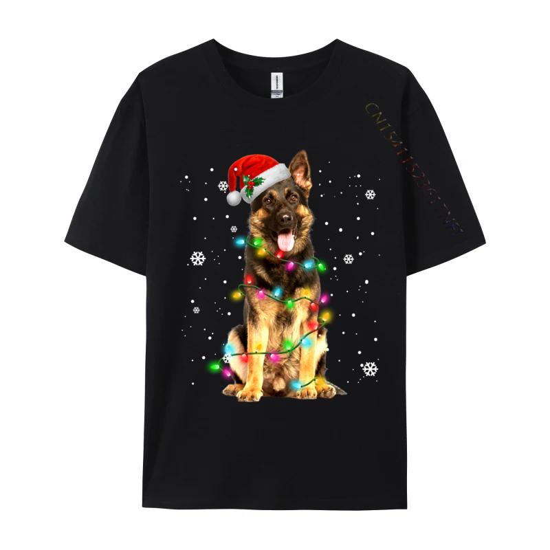 Gerunisex Shepherd Dog Tree Christmas Sweater Xmas Dogs Tshirts Tops Shirts Black On Sale Novelty Cotton Unisex Top Tshirts