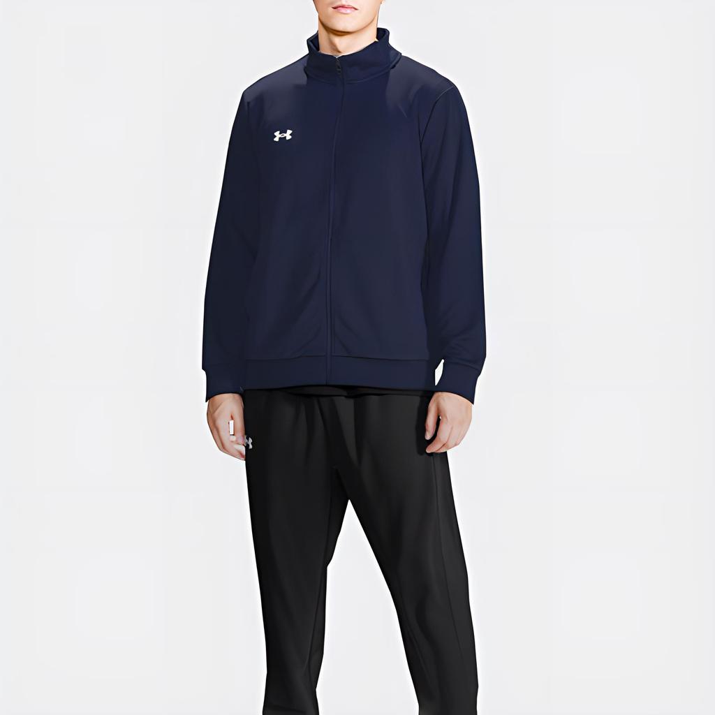 Under Armour Вязаная спортивная куртка с логотипом и трикотажные спортивные брюки с манжетами, повседневный комплект, мужская спортивная одежда 21500437-408+23600704-001