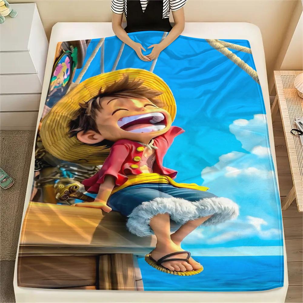 Luffy Versatile Daily Print Flannel Blanket, Warm Piece for Bedroom, Chair, Sofa, Bed and Outdoor Picnic.-TING