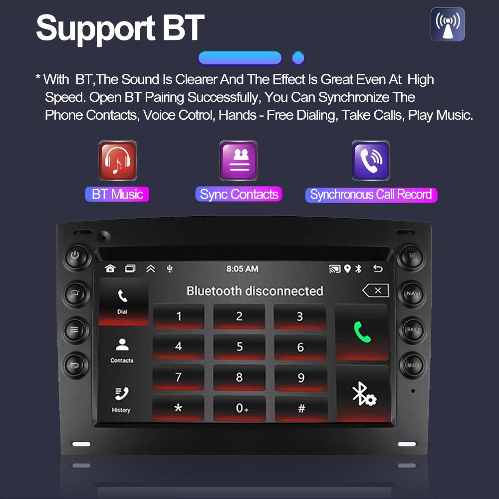 7" 2 Din Carplay Android Автомагнитола для Renault Megane 2 2002-2009 мультимедийный плеер WIFI GPS навигатор стерео аудио головное устройство 2+32 ГБ