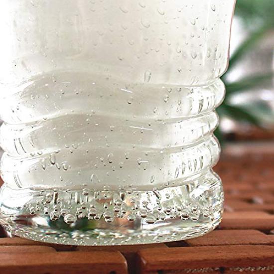 Kubagasaya Ryukyu Glass Ryukyu Glass Rocks Glass with Fluorite Okinawa Souvenir Fluorescent White Wave Glass Phosphorescent Glowing