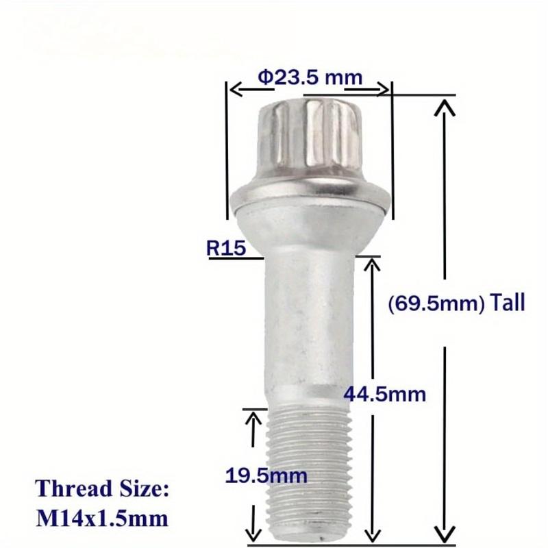 20pcs, 0009905407 14mm x 1.5 Wheel Lug Bolt OE Factory Wheel for benz ML500 S550 CL63 ML350 GLK350 CL500 GL450