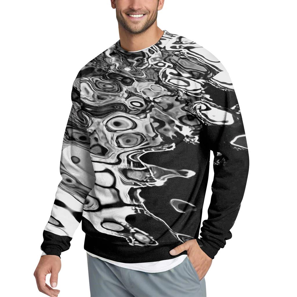 Мужской повседневный модный свитшот с принтом и круглым вырезом