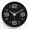 Светящиеся настенные часы Бесшумные часы Домашние часы для гостиной Настенные часы Простые кварцевые часы Cloc 25 см
