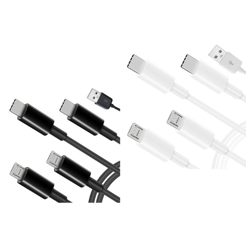 50см 4-в-1 Решение для зарядки - USB на двойной Type-C и двойной micro USB Кабель-шнур для Зарядки Мобильных Телефонов Powerbanks