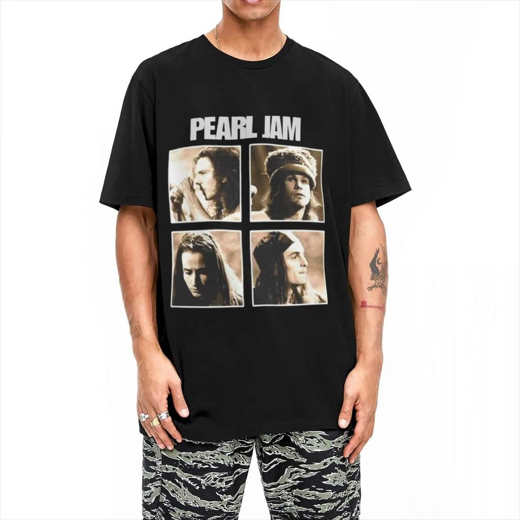 Pearls Jams TShirt Summer Eternal Joy The Happiness Found in Music Fun TShirts Cotton Harajuku Tshirt For Men Print Clothing