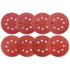 5-дюймовый 8-отверстий самоклеящийся красный флок-наждачный диск для сухой шлифовки и полировки (125мм)