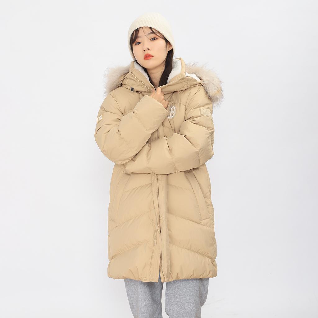 Новый пуховик MLB Унисекс Песочно-коричневый 3ADJEC616-43SAS