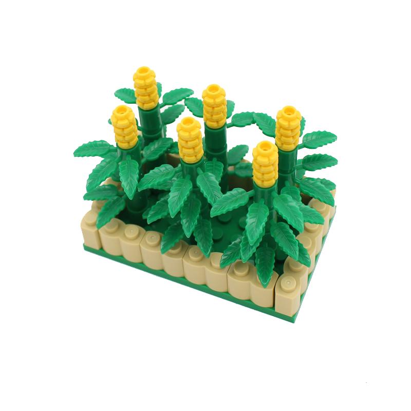 MOC Ферма Овощ Тыква Сад Урожай Ананас Морковь Грибы Тыква Кукуруза Строительные блоки Игрушки Для Детей Подарки