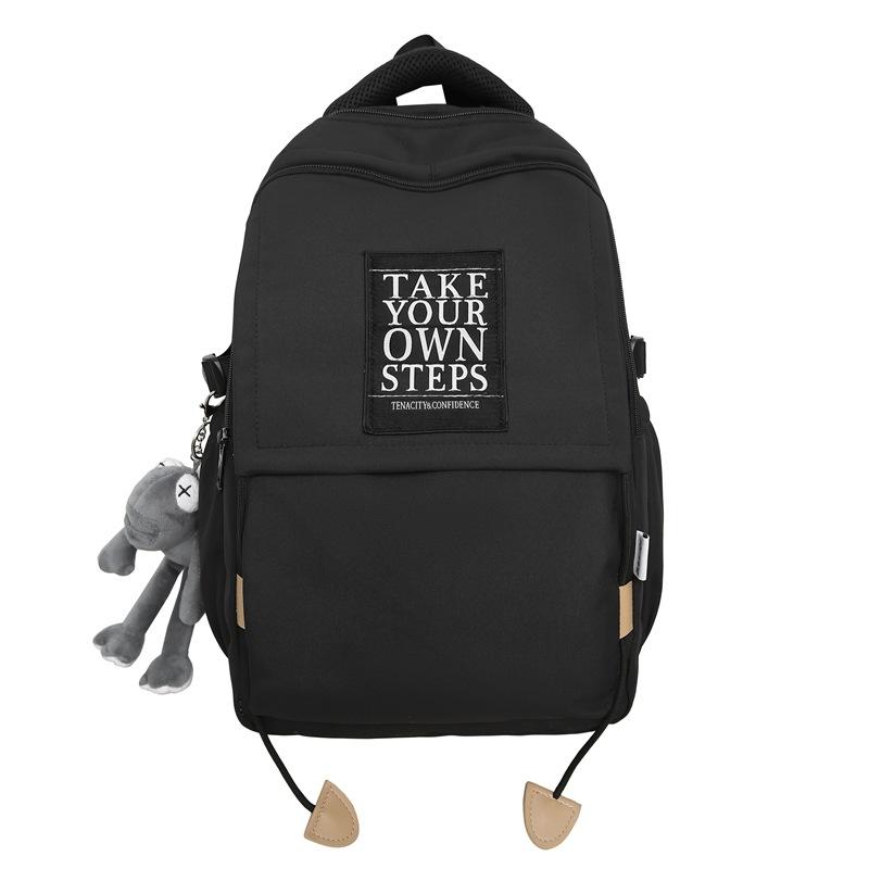 Большая вместимость школьного рюкзака для студента, женский дорожный рюкзак, однотонный мужской рюкзак с буквами