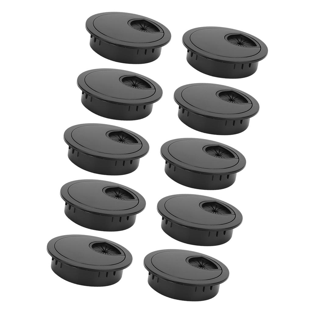 10 шт., люверсы для проводов, ярко-черные, настольный органайзер для отверстий для проводов из АБС-пластика 60 мм