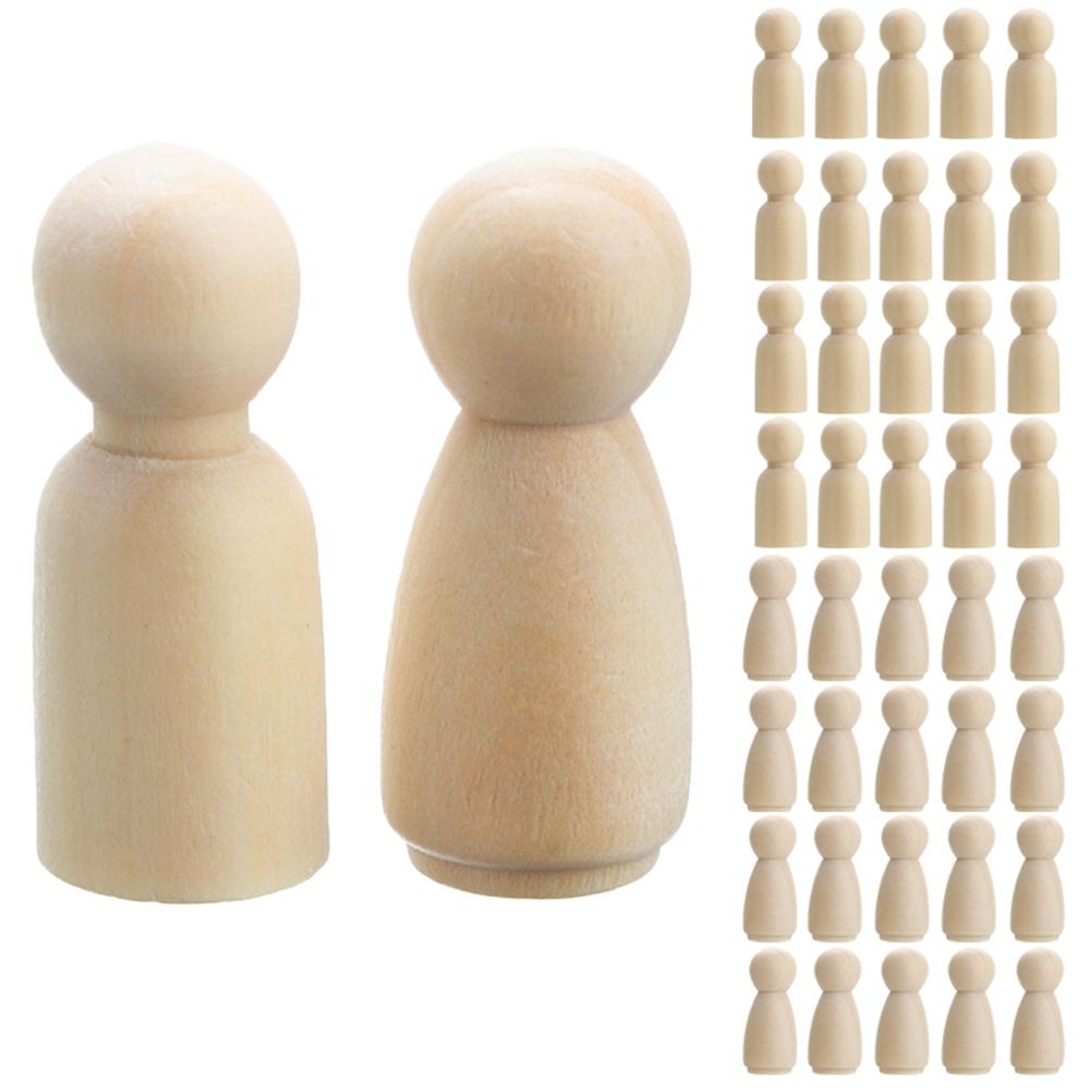 Male Female Blank Puppets Handmade Wooden Peg Doll Wedding Decoration Unpainted Figures Wood Crafts