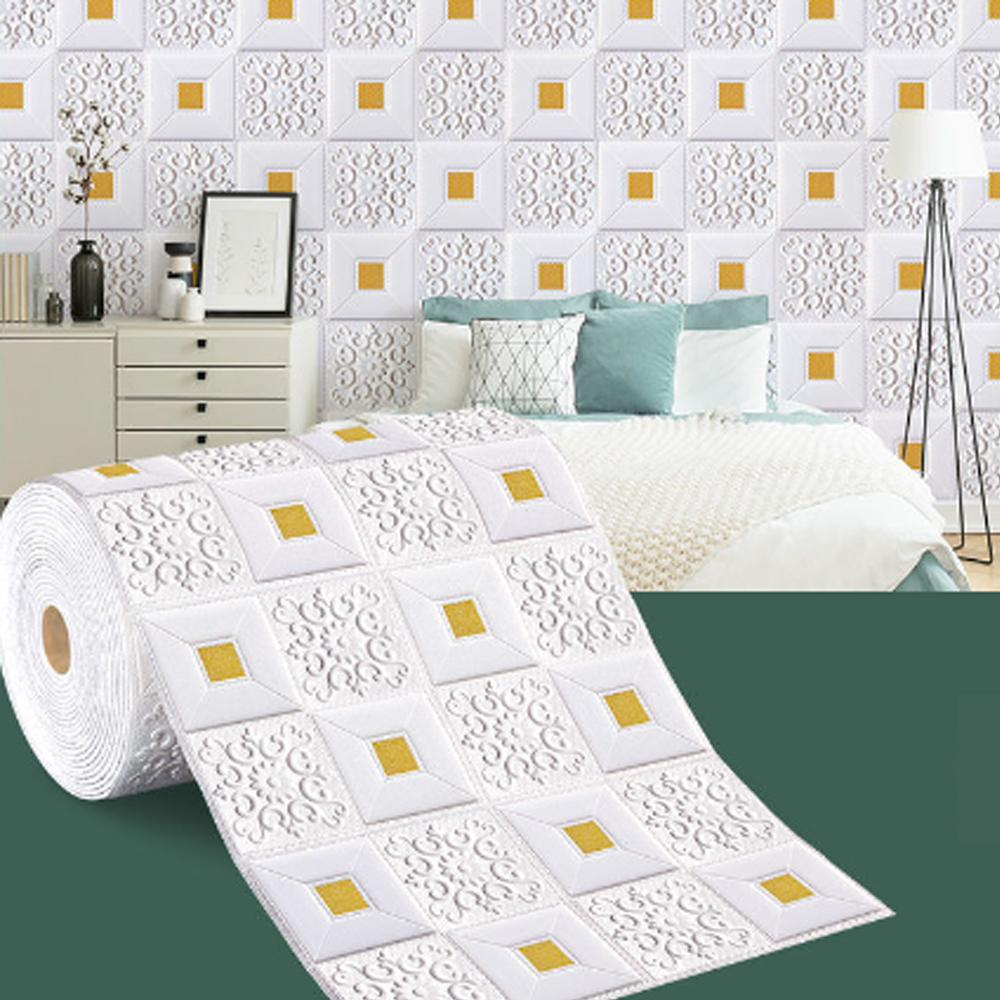 1-10 шт. 70 см x 1 м 3D Потолочный Высокое качество Наклейка на стену Самоклеящаяся Пенопанель Обои Спальня Домашнее украшение Водонепроницаемый