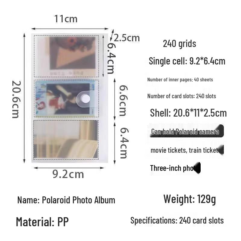 3-дюймовый фотоальбом Polaroid: Маленький держатель для карточек для фотографий, открыток, наклеек, билетов в кино и воспоминаний