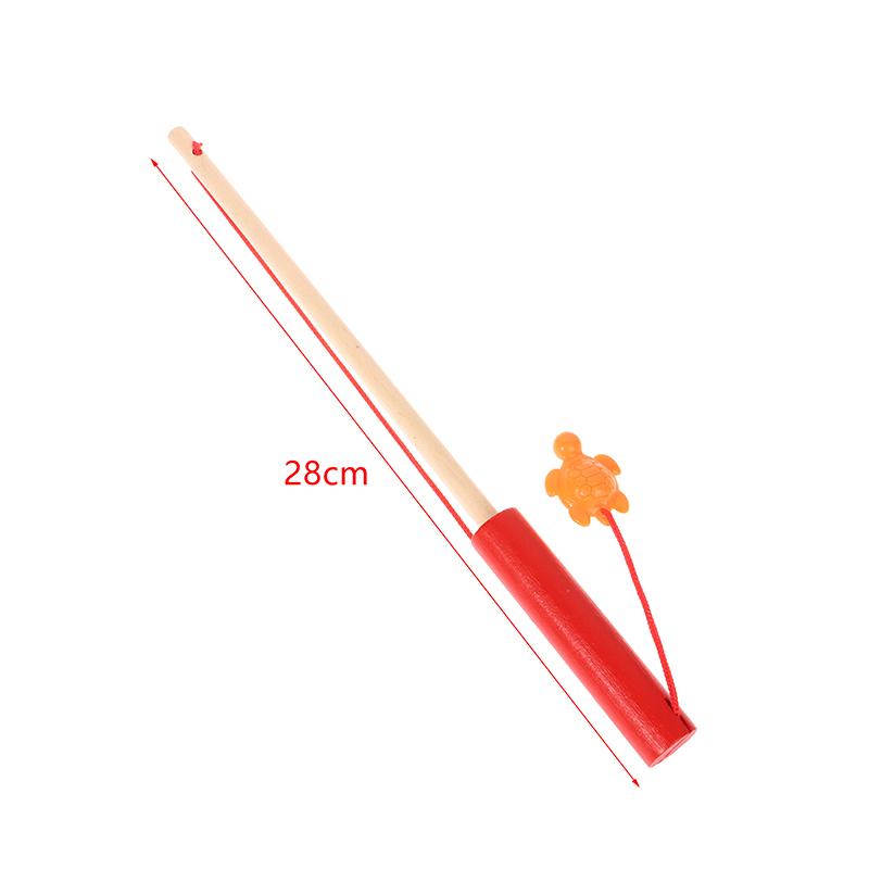 Baby Magnetic Fishing Toy Children'S Fishing Rod Extended Wooden Fishing Rod Built-In Strong Magnetic Hook Fishing
