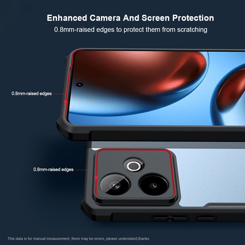 XUNDD Чехол для Realme GT 7T 5G/GT 7 5G, противоударный ТПУ+акрил, прозрачная задняя крышка для телефона