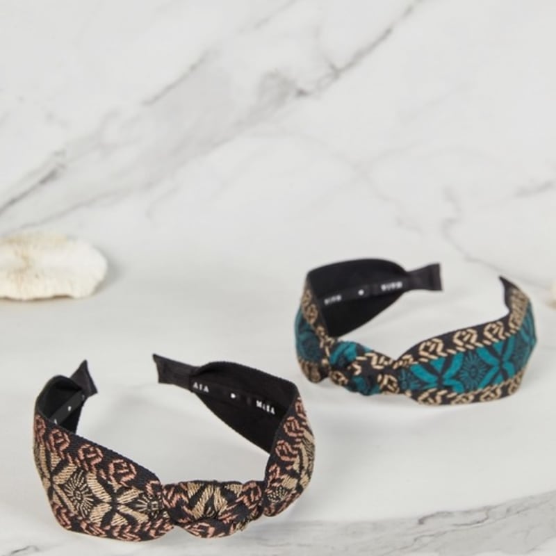 Повязка на голову MAIA Sun жаккардовая - Коричневая